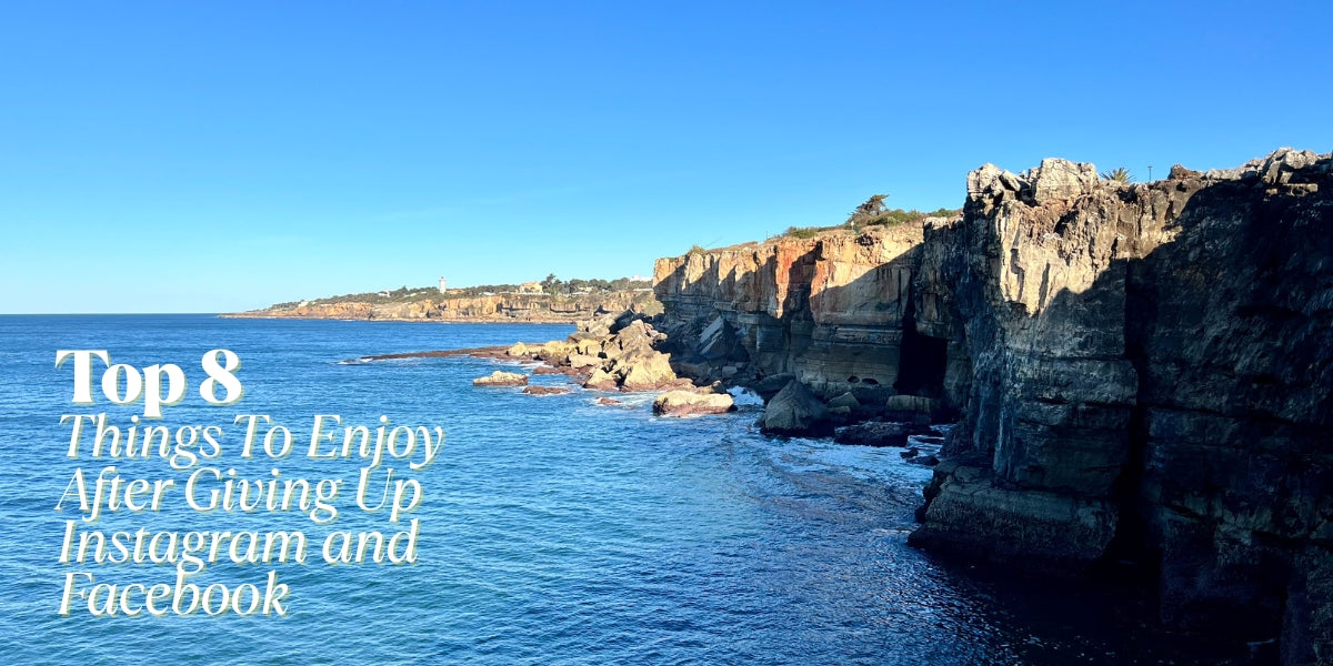 Beautiful coastline on a blue sky day in Portugal