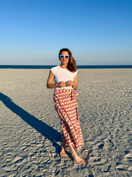 Confetti Mollusk Maxi Ruffle Wrap Skirt