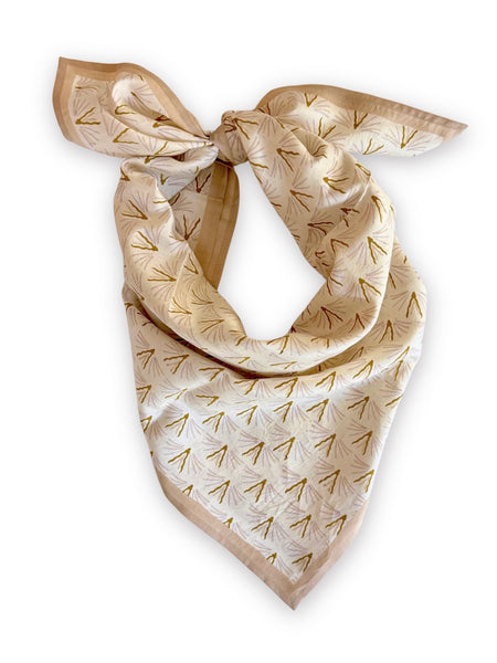 Ivory Blackbuck Peace Silk Scarf – Hand Block Printed, Ethical & Sustainable