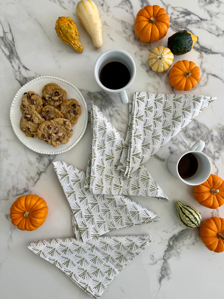 Olive Blackbuck Organic Cotton Linen Napkin Set