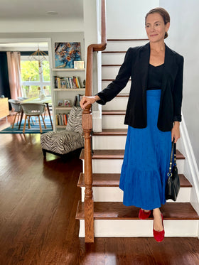 Royal Staghorn Maxi Ruffle Wrap Skirt