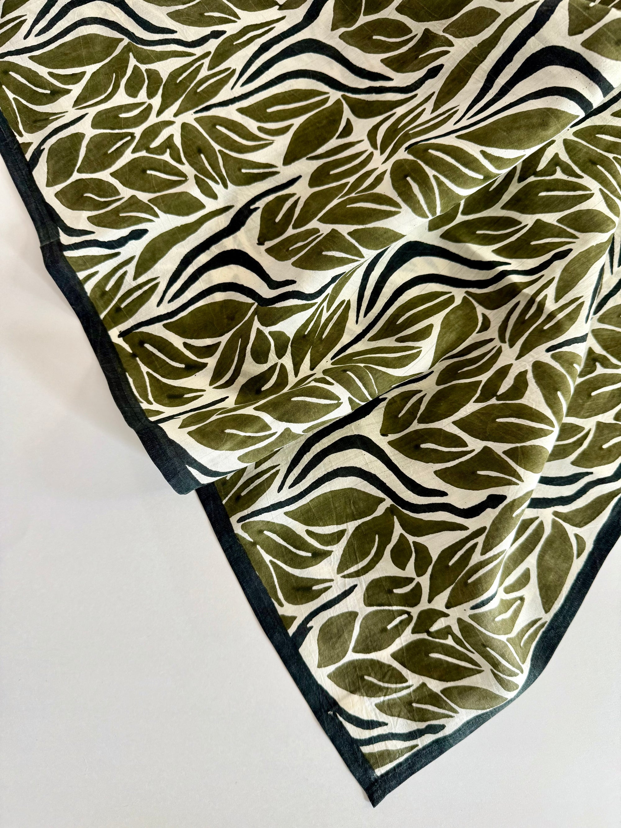 Olive Snake Peace Silk Square Scarf