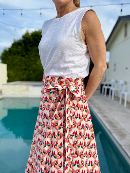 Confetti Mollusk Maxi Ruffle Wrap Skirt