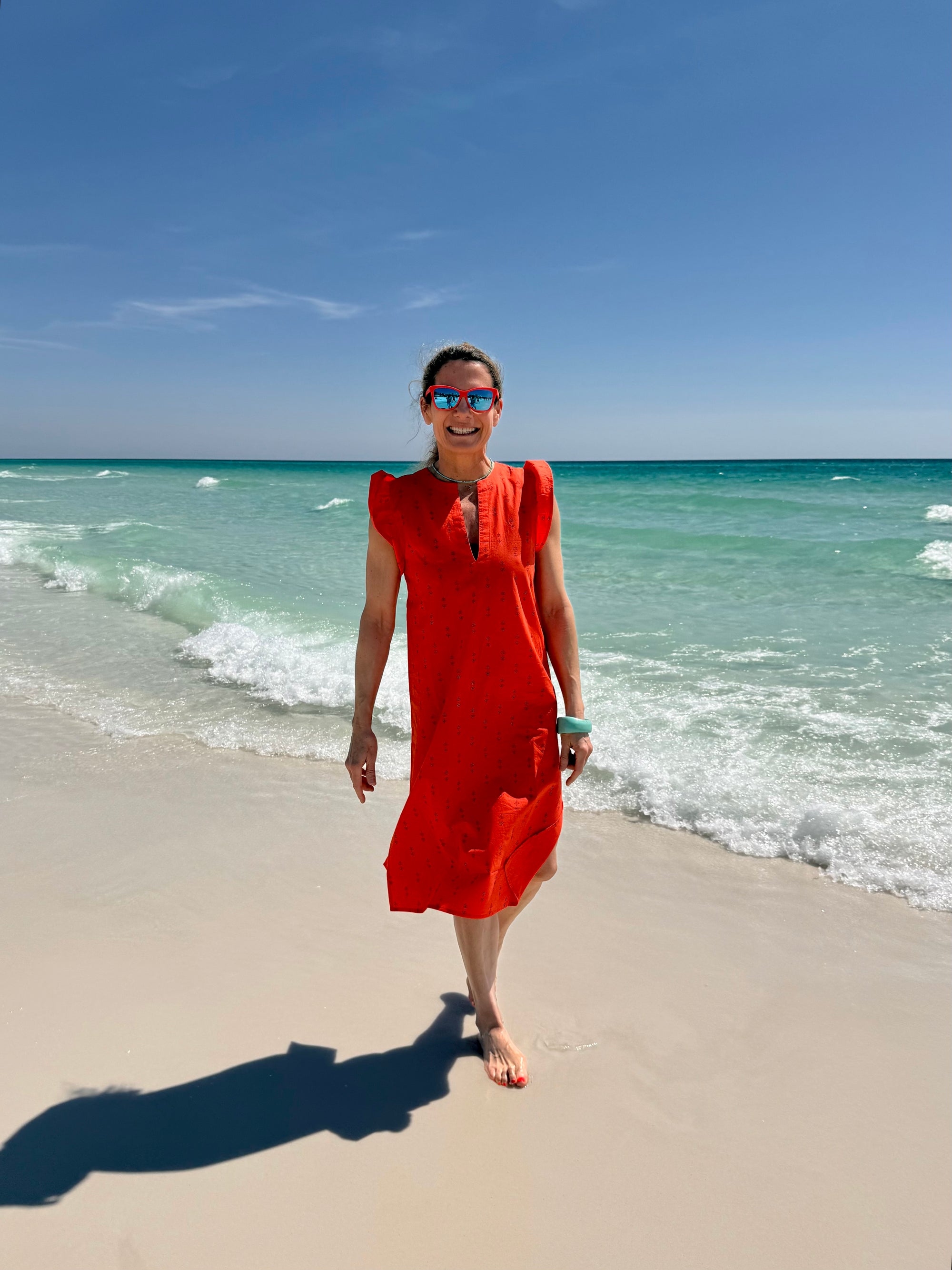Tomato Staghorn Flutter Dress Large Tomato Staghorn Flutter Dress Large